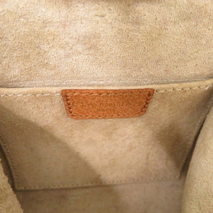 美品 クリスチャンディオール ヴィンテージ ロゴプレート レザー ブラウン ハンドバッグ 茶 0816【中古】Christian Dior