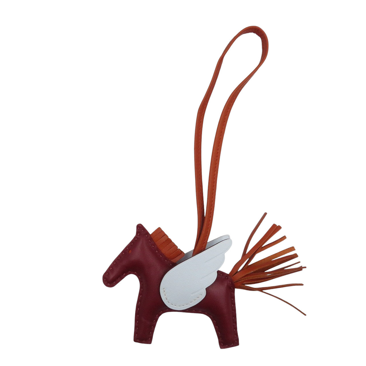 美品 エルメス ロデオペガサスPM アニョーミロ ルージュグレナ ブループリュム コーネリアン U刻印 バッグチャーム 0828【中古】HERMES