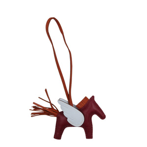 美品 エルメス ロデオペガサスPM アニョーミロ ルージュグレナ ブループリュム コーネリアン U刻印 バッグチャーム 0828【中古】HERMES