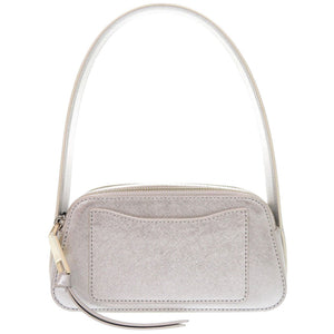 新品同様 マークジェイコブス メタリック スリングショット レザー シルバー ワンショルダーバッグ 0835【中古】MARC JACOBS