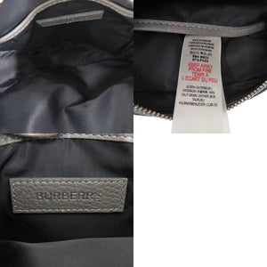 美品 バーバリー ロゴ 8052890 レザー グレー ショルダーバッグ 0844【中古】BURBERRY