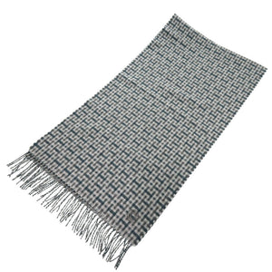 新品同様 エルメス Hエコセ H394083T 06 カシミヤ グリーン グレー マフラー 0846【中古】HERMES