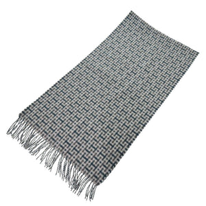 新品同様 エルメス Hエコセ H394083T 06 カシミヤ グリーン グレー マフラー 0846【中古】HERMES