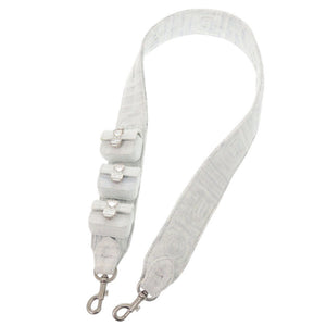 美品 フェンディ × MARC JACOBS マークジェイコブス デニム ストーン ブルー ホワイト ショルダーストラップ 0847【中古】FENDI