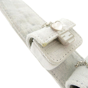 美品 フェンディ × MARC JACOBS マークジェイコブス デニム ストーン ブルー ホワイト ショルダーストラップ 0847【中古】FENDI