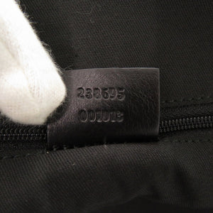美品 グッチ ホースビット柄 238695 キャンバス/レザー ブラック トートバッグ 黒 0892【中古】GUCCI
