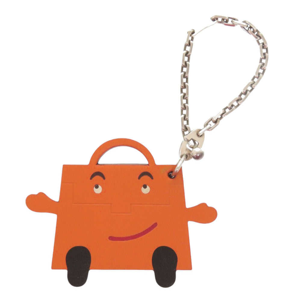 新品同様 エルメス ケリードール ヴォータデラクト シルバー925 オレンジ キーホルダー チャーム 0937【中古】HERMES