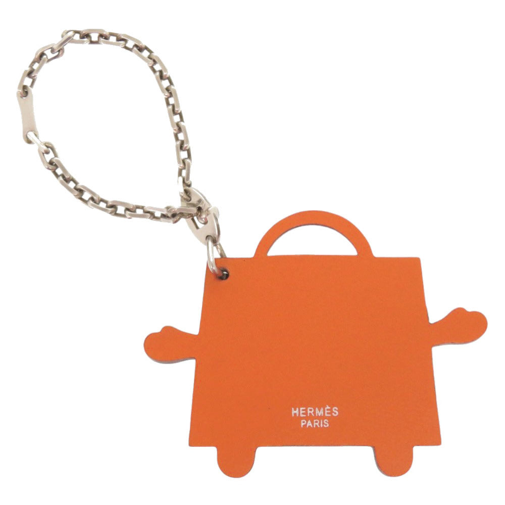 新品同様 エルメス ケリードール ヴォータデラクト シルバー925 オレンジ キーホルダー チャーム 0937【中古】HERMES