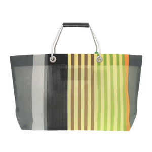 未使用 マルニ マーケット ストライプ バッグ SHMH0012AO TN296 STN60 ナイロン ブラック イエロー ハンドバッグ 0951【中古】MARNI