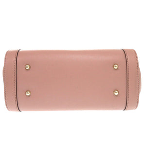 美品 グッチ バンブー 338989 レザー ピンクベージュ ハンドバッグ 0964【中古】GUCCI