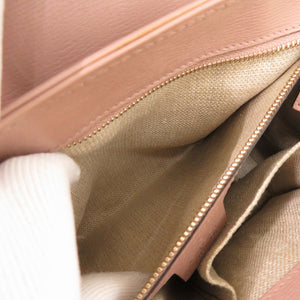 美品 グッチ バンブー 338989 レザー ピンクベージュ ハンドバッグ 0964【中古】GUCCI