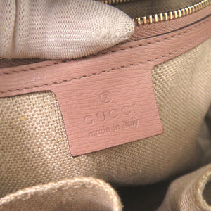 美品 グッチ バンブー 338989 レザー ピンクベージュ ハンドバッグ 0964【中古】GUCCI