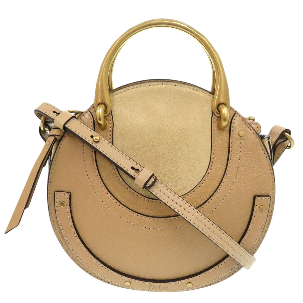 新品同様 クロエ ピクシー 3S1331-HGP レザー スエード ベージュ 2WAY ショルダー ハンドバッグ 0974【中古】Chloe