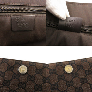 新品同様 グッチ 272350 GGキャンバス レザー ブラウン ショルダーバッグ 茶 0988【中古】GUCCI メンズ