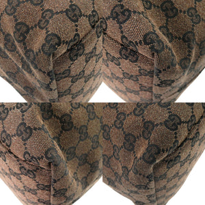 新品同様 グッチ 272350 GGキャンバス レザー ブラウン ショルダーバッグ 茶 0988【中古】GUCCI メンズ