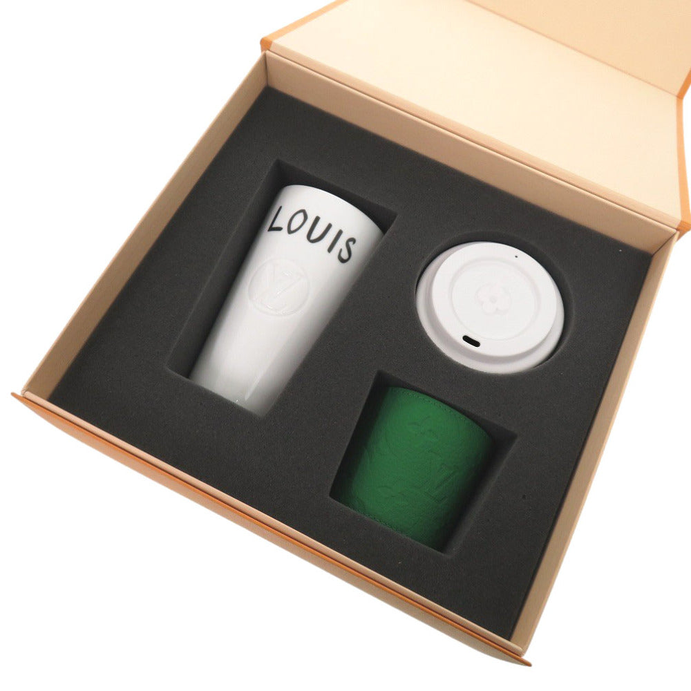 未使用 ルイ ヴィトン カップ ルイ タンブラー モノグラム GI0909 モノグラムキャンバス/磁器 ホワイト 食器 白 LV 0997【中古】LOUIS VUITTON