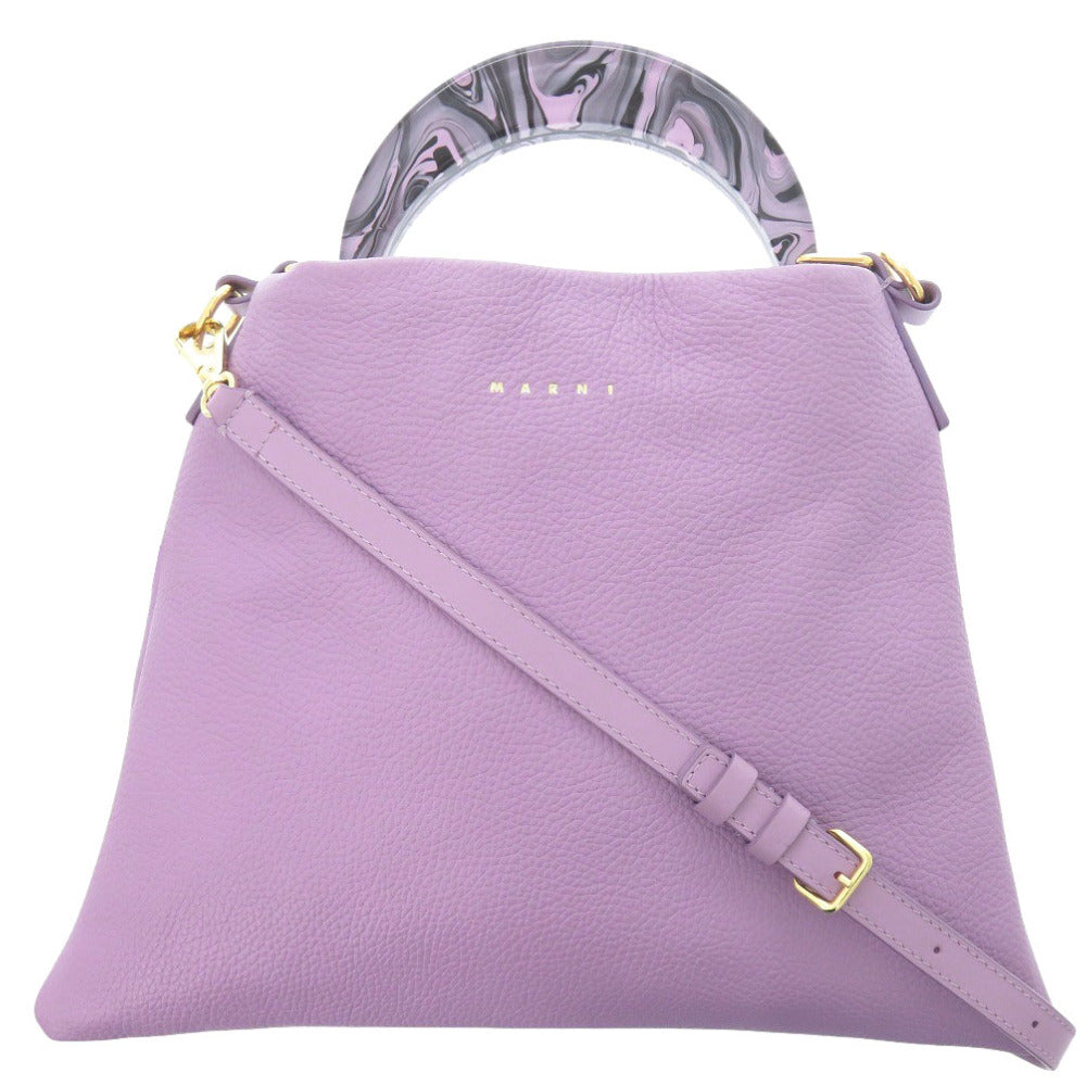 新品同様 マルニ 2WAY ヴェニス スモール SCMP0065U0 レザー パープル ショルダーバッグ 1002【中古】MARNI