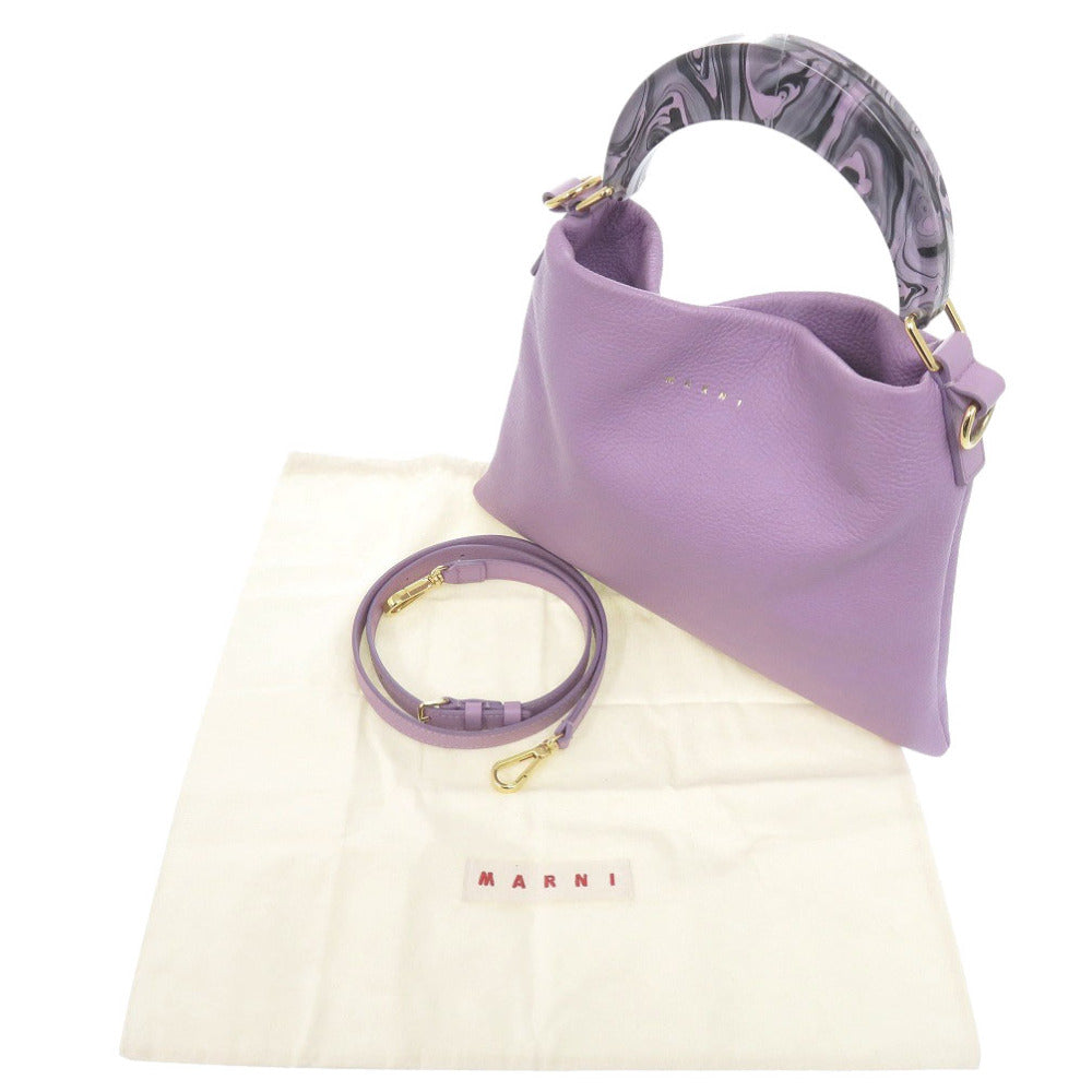 新品同様 マルニ 2WAY ヴェニス スモール SCMP0065U0 レザー パープル ショルダーバッグ 1002【中古】MARNI