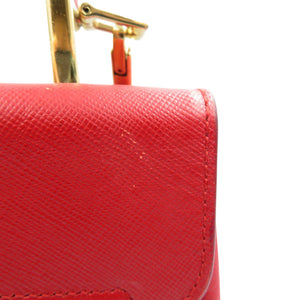 サルヴァトーレフェラガモ ガンチーニ AQ-21 0160 レザー ゴールド金具 レッド 2WAY ハンドバッグ ショルダーバッグ 1028【中古】Salvatore Ferragamo