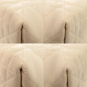 未使用品 クリスチャンディオール トゥジュール スモール マクロカナージュ M2822OSHJ カーフスキン アイボリー ハンドバッグ 1038【中古】Christian Dior