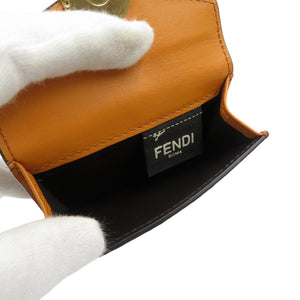 未使用 フェンディ エフイズ 8M0395 カルングレザー ゴールド金具 イエロー 三つ折り財布 1050【中古】FENDI