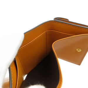 未使用 フェンディ エフイズ 8M0395 カルングレザー ゴールド金具 イエロー 三つ折り財布 1050【中古】FENDI