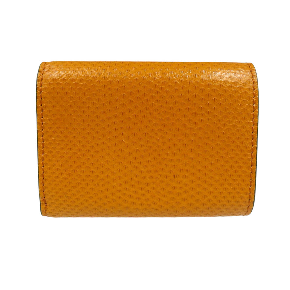 未使用 フェンディ エフイズ 8M0395 カルングレザー ゴールド金具 イエロー 三つ折り財布 1050【中古】FENDI