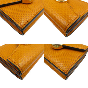 未使用 フェンディ エフイズ 8M0395 カルングレザー ゴールド金具 イエロー 三つ折り財布 1050【中古】FENDI