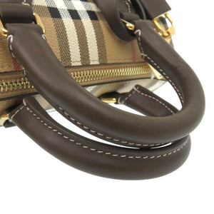 未使用品 バーバリー 2Way ミニ ボウリングバッグ MINI BOWLING ハンドバッグ ノバチェック ポリウレタン ARCHIVE BEIGE 1053【中古】BURBERRY