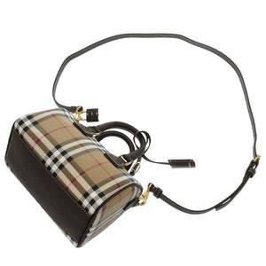 未使用品 バーバリー 2Way ミニ ボウリングバッグ MINI BOWLING ハンドバッグ ノバチェック ポリウレタン ARCHIVE BEIGE 1053【中古】BURBERRY