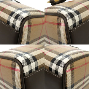 未使用品 バーバリー 2Way ミニ ボウリングバッグ MINI BOWLING ハンドバッグ ノバチェック ポリウレタン ARCHIVE BEIGE 1053【中古】BURBERRY