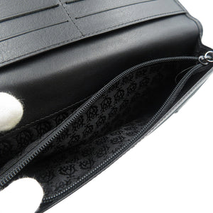 新品同様 ダンヒル サイドカー QD1010 レザー シルバー金具 ブラック 黒 二つ折り 長財布 1056【中古】dunhill