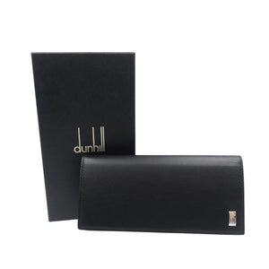 新品同様 ダンヒル サイドカー QD1010 レザー シルバー金具 ブラック 黒 二つ折り 長財布 1056【中古】dunhill