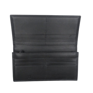 新品同様 ダンヒル サイドカー QD1010 レザー シルバー金具 ブラック 黒 二つ折り 長財布 1056【中古】dunhill