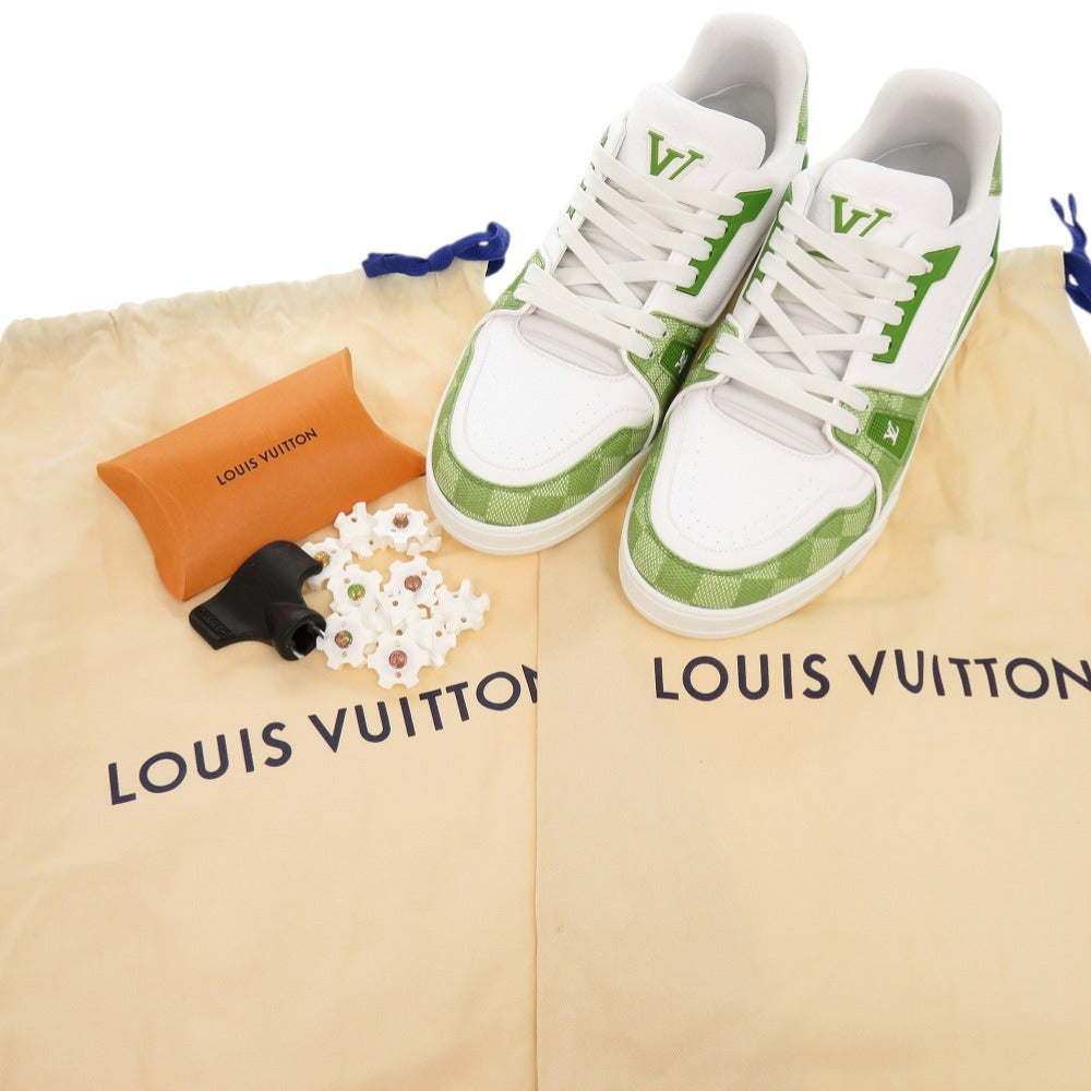 未使用品 ルイ ヴィトン トレーナー ダミエ 1ACRCL サイズ7 1/2 グリーン ゴルフシューズ スニーカー LV 1058【中古】LOUIS VUITTON メンズ