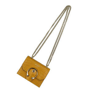 未使用 ジミーチュウ ミニパリス クロコ型押しレザー ゴールド金具 イエロー チェーン ショルダーバッグ 1060【中古】JIMMY CHOO