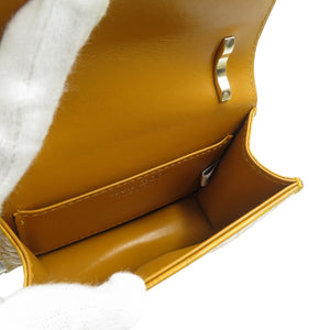 未使用 ジミーチュウ ミニパリス クロコ型押しレザー ゴールド金具 イエロー チェーン ショルダーバッグ 1060【中古】JIMMY CHOO