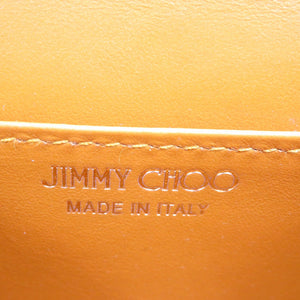 未使用 ジミーチュウ ミニパリス クロコ型押しレザー ゴールド金具 イエロー チェーン ショルダーバッグ 1060【中古】JIMMY CHOO