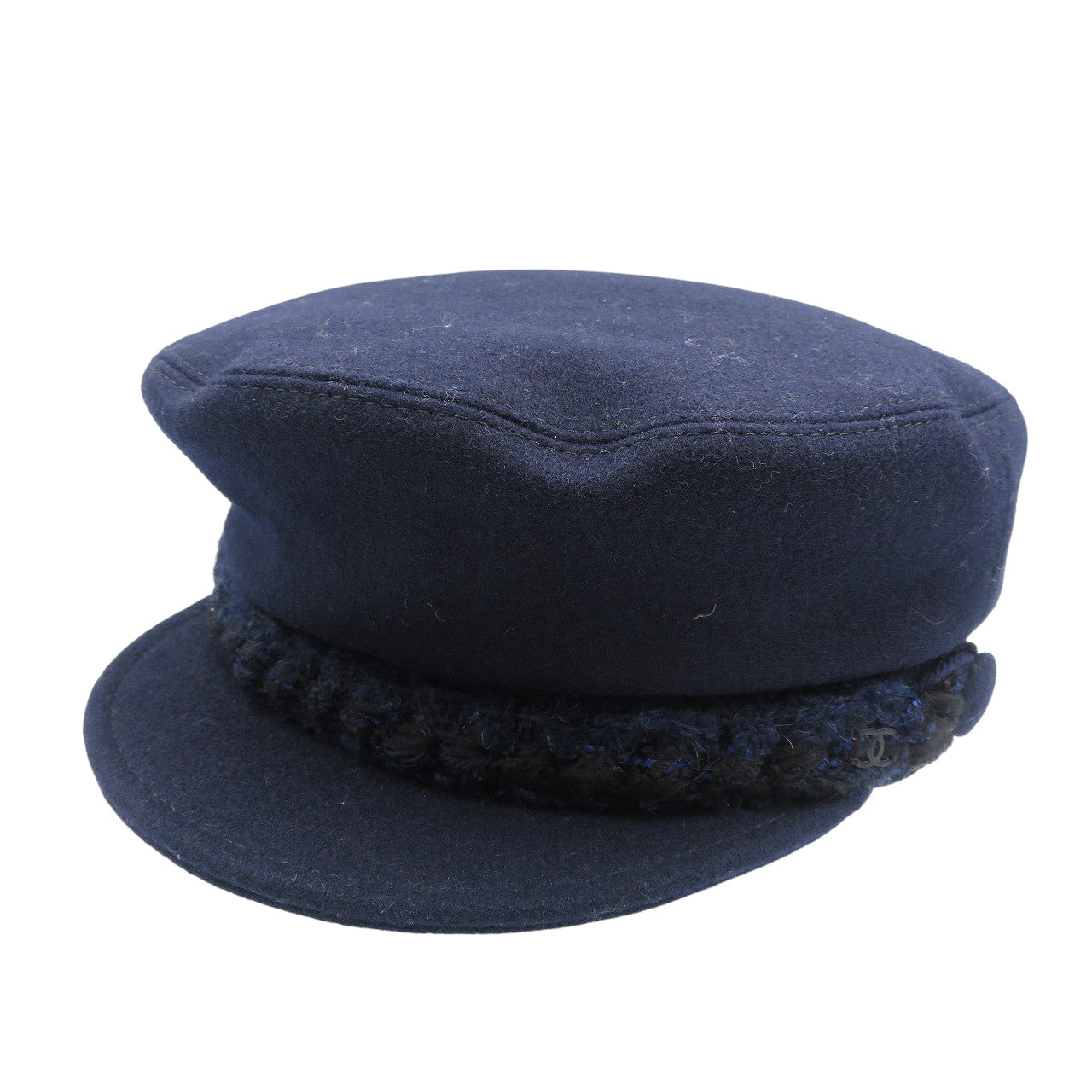 未使用 シャネル A76379 Sサイズ ウール ネイビー キャスケット 帽子 1073【中古】CHANEL