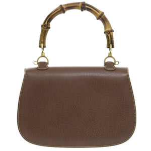 美品 グッチ バンブー 2WAY 000 926 0633 レザー ブラウン ハンドバッグ 茶 1074【中古】GUCCI