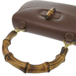 美品 グッチ バンブー 2WAY 000 926 0633 レザー ブラウン ハンドバッグ 茶 1074【中古】GUCCI