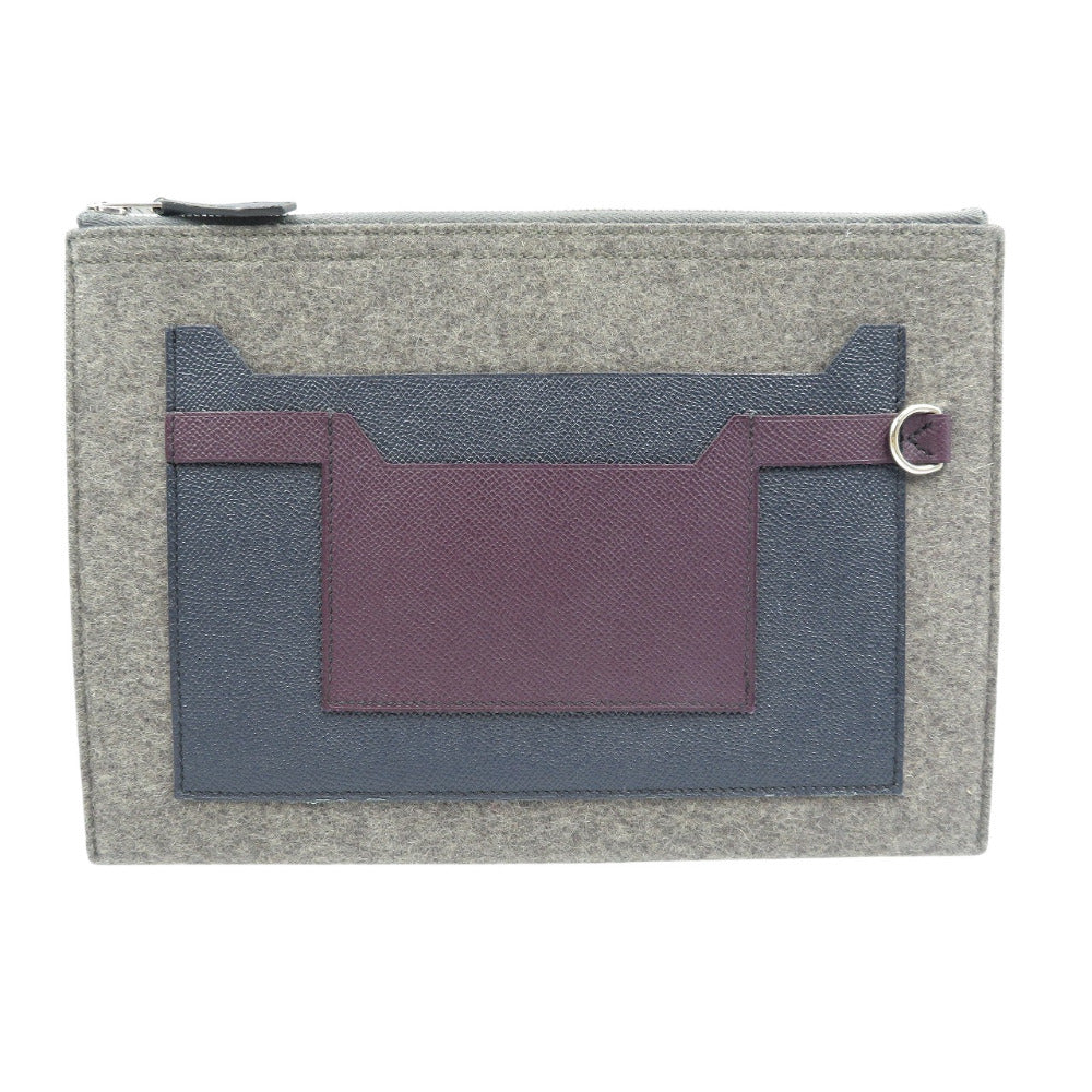 美品 エルメス トゥードゥー29 ヴォーエプソン フェルト シルバー金具 グリモワイヤン ブルーインディゴ レザン D刻印 クラッチバッグ 1088【中古】HERMES