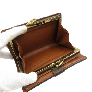 新品同様 ルイヴィトン モノグラム ポルトフォイユ ヴィエノワ M61674 モノグラムキャンバス ゴールド金具 ブラウン がま口 二つ折り長財布 1098【中古】LOUIS VUITTON