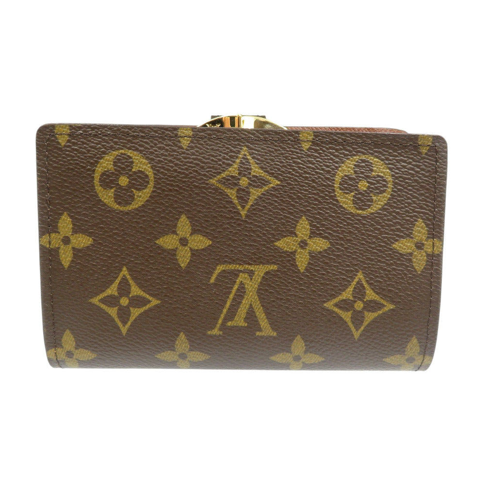 新品同様 ルイヴィトン モノグラム ポルトフォイユ ヴィエノワ M61674 モノグラムキャンバス ゴールド金具 ブラウン がま口 二つ折り長財布 1098【中古】LOUIS VUITTON