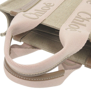 未使用 クロエ 2WAY ウッディ スモール CHC23AS397 キャンバス ブラウン トートバッグ ショルダーバッグ 茶 1113【中古】Chloe