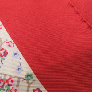 美品 グッチ × LIBERTY リバティ フラワープリント シルク ベージュ レッド スカーフ 1126【中古】GUCCI