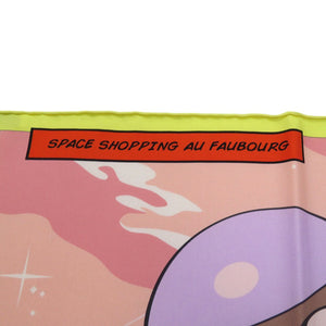 美品 エルメス カレ90 スペースショッピング スカーフ 街とUFO柄 Space Shopping au Faubourg シルク 1157【中古】HERMES