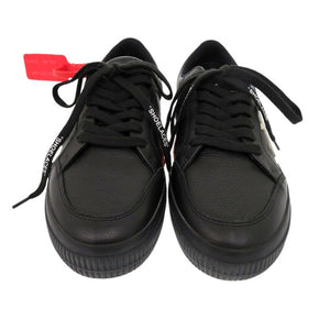 未使用 オフホワイト LOW VULCANIZED 25cm アローロゴワッペン OMIA085F19D680011001 レザー ブラック スニーカー 黒 1179【中古】OFF-WHITE