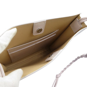 新品同様 ジルサンダー タングル ミディアム レザー シルバー金具 ピンク ショルダーバッグ 1206【中古】JIL SANDER