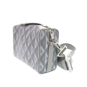 新品同様 クリスチャンディオール ランゴ22 レザー/PVC/CDダイヤモンドキャンバス グレー ショルダーバッグ 1211【中古】Christian Dior